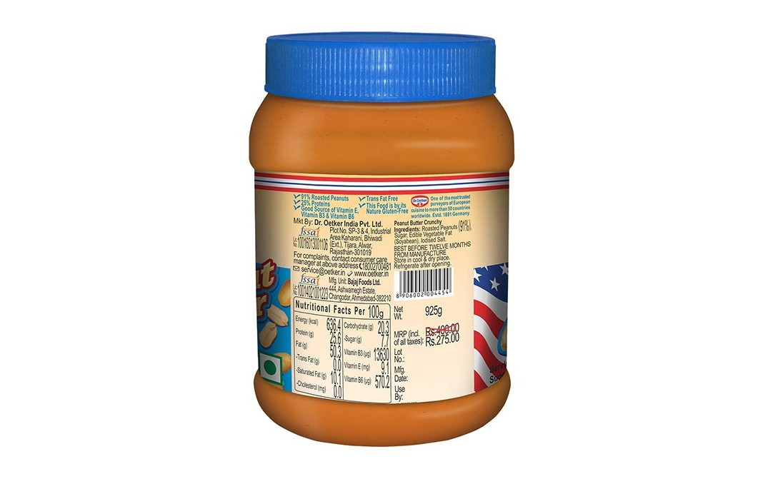 Dr. Oetker Fun foods Peanut Butter Crunchy   Plastic Jar  925 grams
